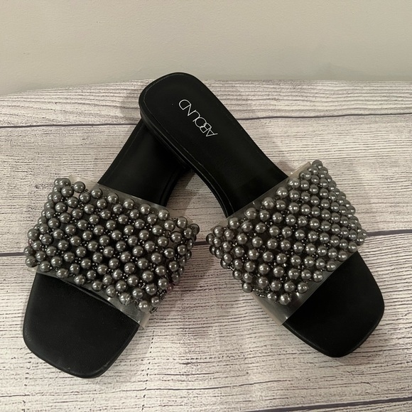 Abound Black Pearl Embellished Women's Sandals/size 6M - Picture 4 of 12